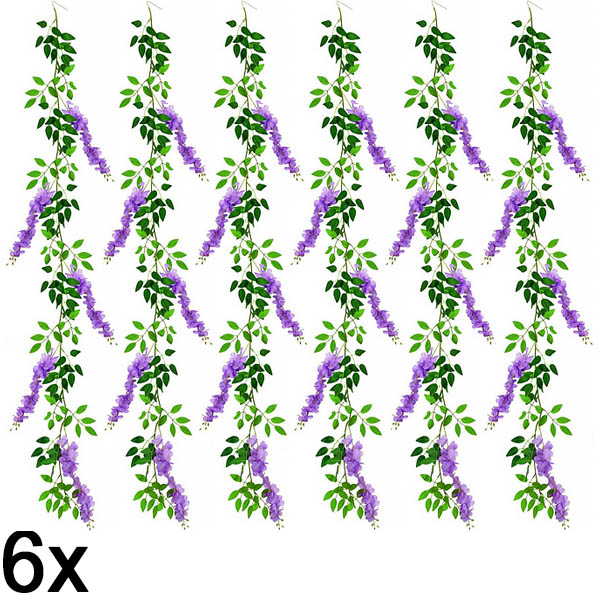 6x Mākslīga vistērija ziedu vīnogulājs | WISBLOOM