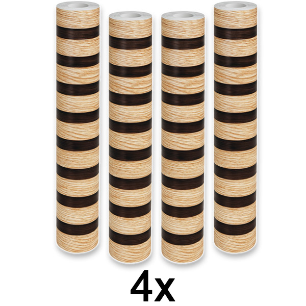 4x Sienas uzlīme ar koka efektu – 300 x 45 cm, PVC, pašlīmējoša | LINEWALL