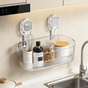 Vannas istabas plaukts ar piesūcekni | LUXSHELF