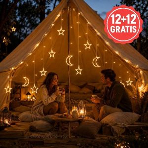 Āra gaismu virtene ar zvaigznēm un mēnesi - 3 m, silti balta | STARRYSKY 12+12 BEZ MAKSAS