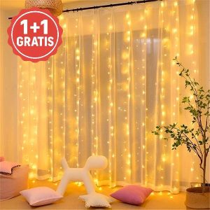 Ziemassvētku LED gaismas aizkars - | CURLIGHT 1+1 BEZ MAKSAS